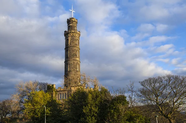 Nelson pomník v Edinburghu — Stock fotografie