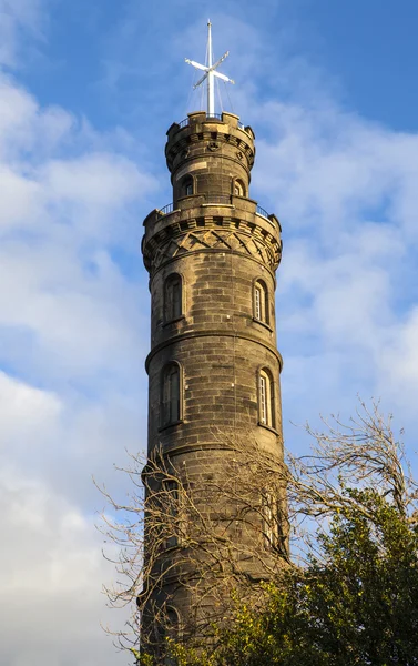 Nelson pomník v Edinburghu — Stock fotografie