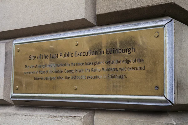 Το site την τελευταία δημόσια εκτέλεση στο Εδιμβούργο — Φωτογραφία Αρχείου