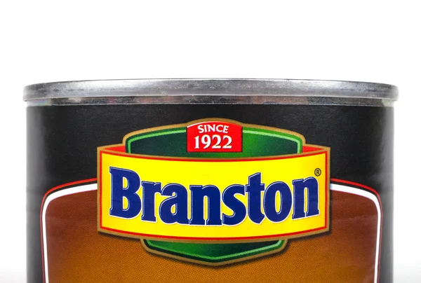 Branston Logo em uma lata — Fotografia de Stock