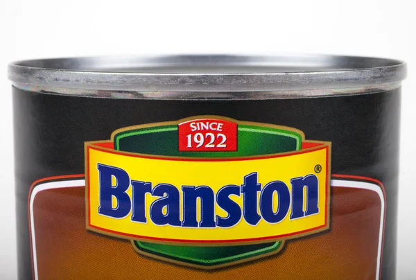 Branston Logo em uma lata — Fotografia de Stock