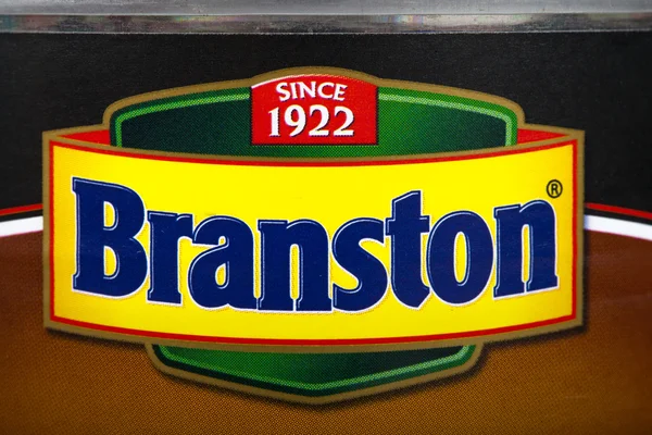 Branston Logo em uma lata — Fotografia de Stock