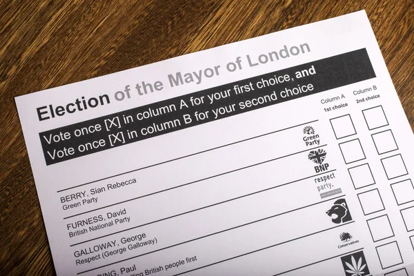 Wahl zum Bürgermeister von London — Stockfoto