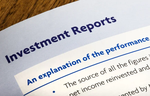 Investment Reports Heading — Stock Photo, Image