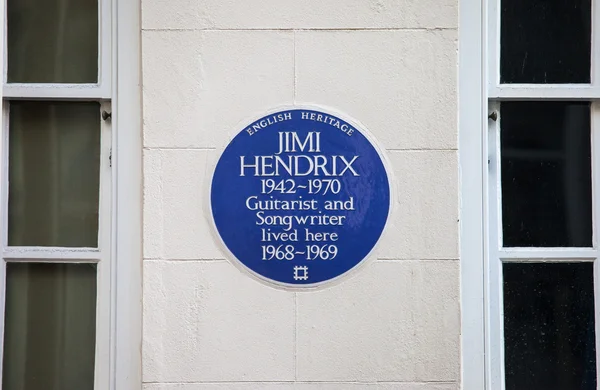 Jimi Hendrix tablica w Londynie — Zdjęcie stockowe