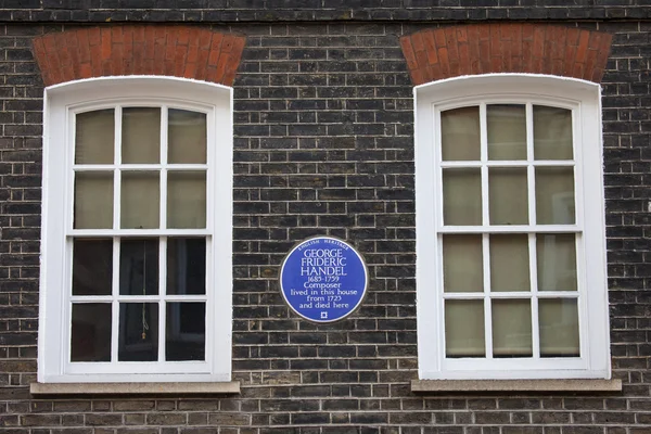 George frideric handel plakette in london — Stockfoto