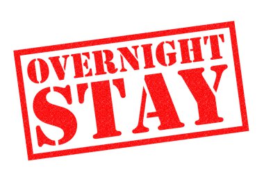 OVERNIGHT STAY Rubber Stamp clipart