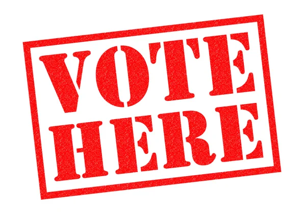 VOTE HERE Rubber Stamp — Stock Photo, Image