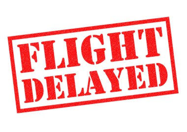 FLIGHT DELAYED Rubber Stamp clipart