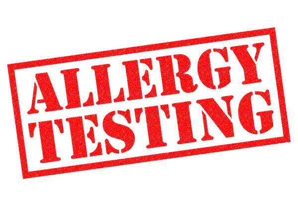 Allergi tester gummistämpel — Stockfoto