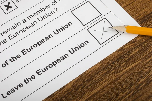 Documento de votación del referéndum de la UE — Foto de Stock