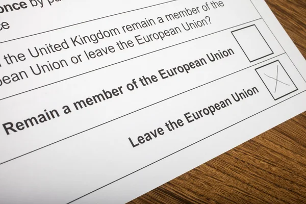 EU Referendum Ballot Paper — Stock Photo, Image