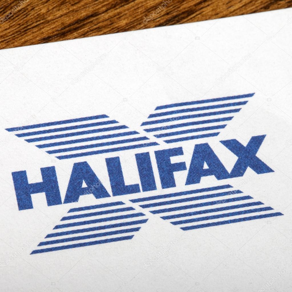 LONDON, UK -  JUNE 13TH 2016: The logo for Halifax Bank on one of their information leaflets, on 13th June 2016.  Halifax is the UK's largest provider of residential mortgages and savings accounts.