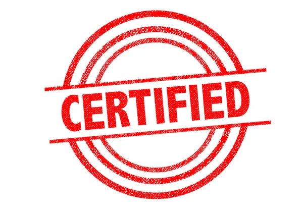 Certifierad gummistämpel — Stockfoto