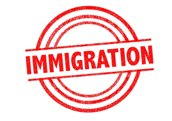 Invandring gummistämpel — Stockfoto