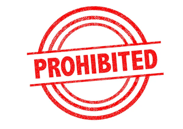 PROHIBITED Rubber Stamp — Stock Photo, Image