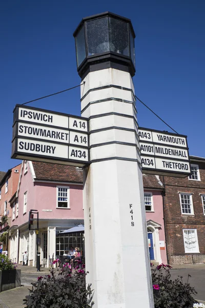 Bury St Edmunds Direction Sign — Stock Photo, Image
