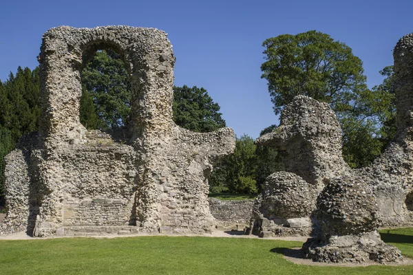 Szczątki Bury St Edmunds opactwa w Suffolk — Zdjęcie stockowe