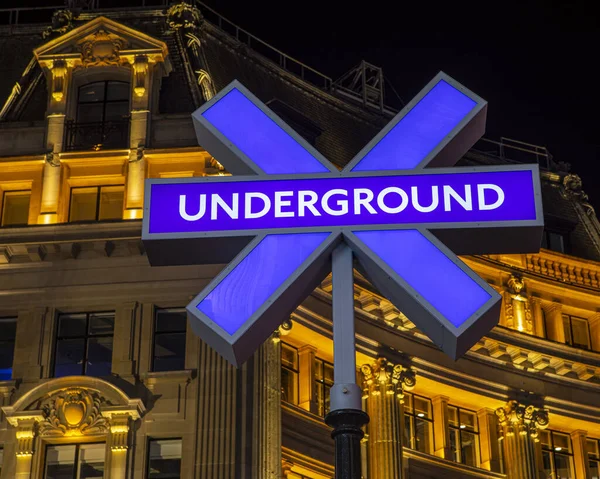 London November 22Nd 2020 London Underground Sign Oxford Circus Station — Stock Photo, Image