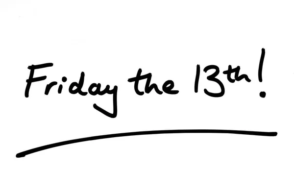 Friday 13Th Handwritten White Background — Stock Photo, Image