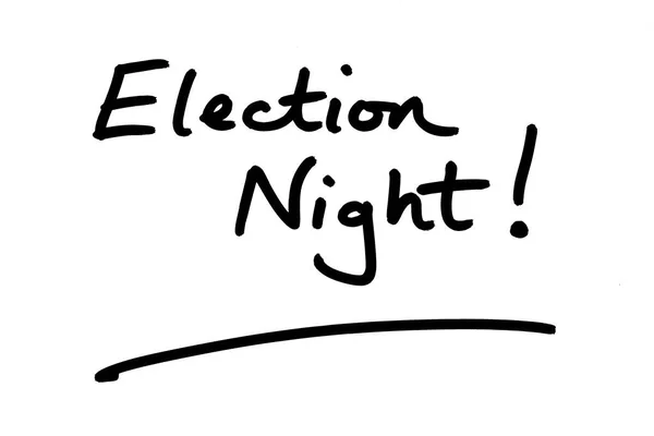 Election Night Handwritten White Background — Stock Photo, Image