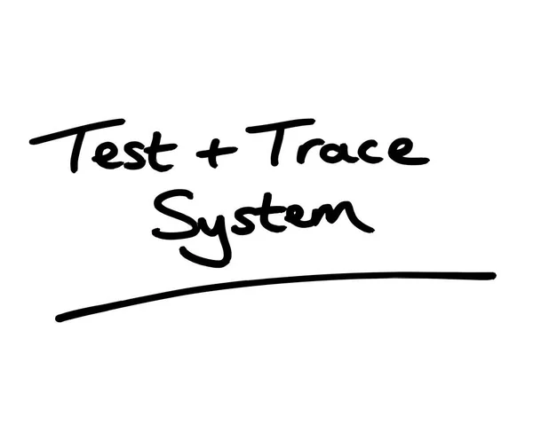 Test Trace System Pisany Ręcznie Białym Tle — Zdjęcie stockowe