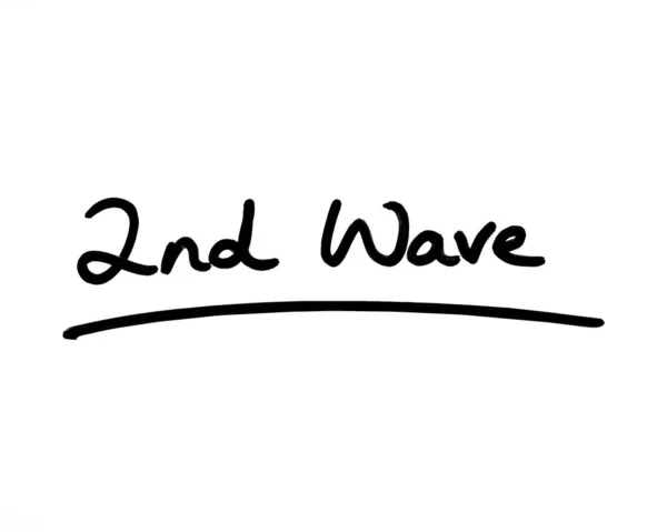 2Nd Wave Handskriven Vit Bakgrund — Stockfoto