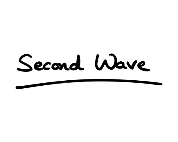 Second Wave Handwritten White Background — Stock Photo, Image