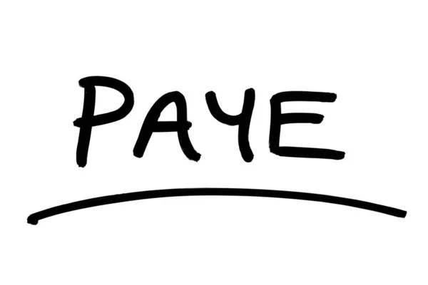Paye Abreviatura Pay You Earn Escrito Mano Sobre Fondo Blanco — Foto de Stock