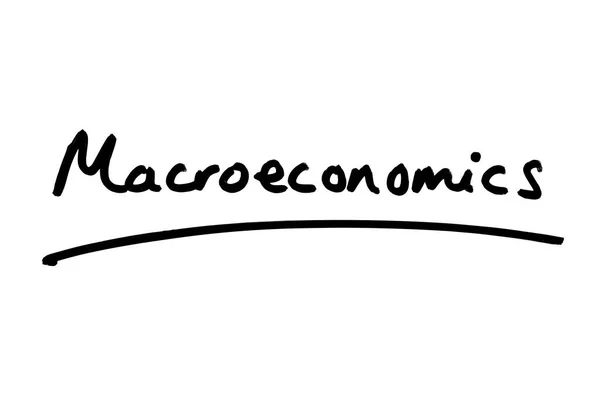 Marcoeconomics ยนด วยม อบนพ นหล ขาว — ภาพถ่ายสต็อก