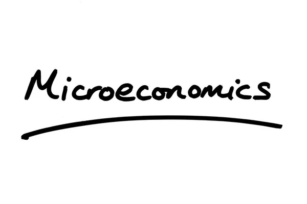 Microeconomía Manuscrita Sobre Fondo Blanco —  Fotos de Stock