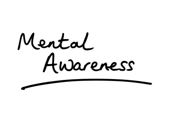 Mental Awareness Handwritten White Background — Stock Photo, Image