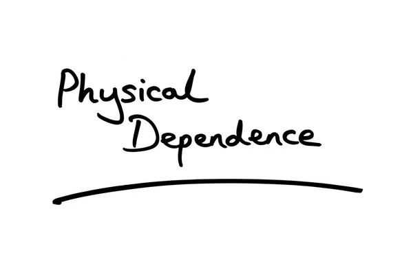 Fysieke Afhankelijkheid Handgeschreven Een Witte Achtergrond — Stockfoto