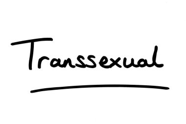 The term Transsexual handwritten on a white background. clipart