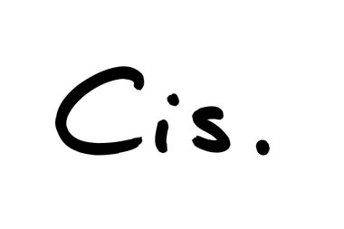 Cis terimi, beyaz arkaplanda elle yazılmış..