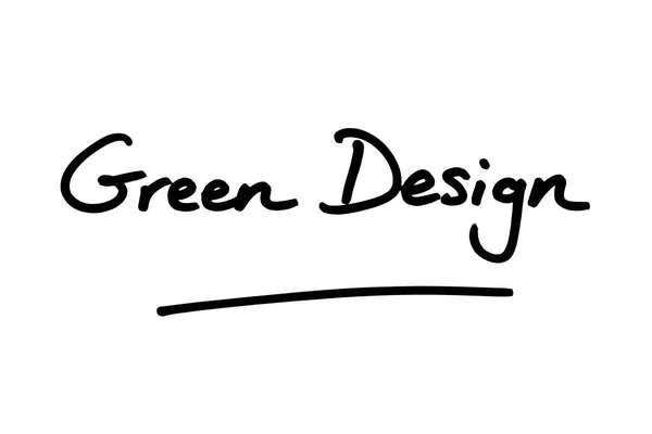 Green Design Odręcznie Napisany Białym Tle — Zdjęcie stockowe