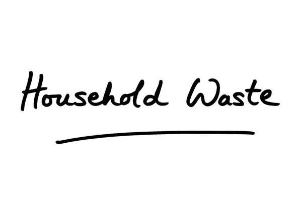 Hausmüll Handgeschrieben Auf Weißem Hintergrund — Stockfoto