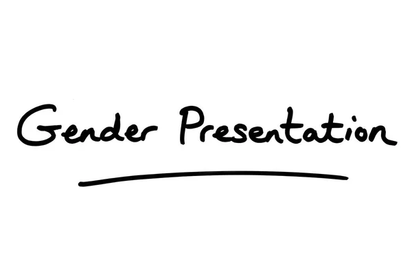 Der Begriff Gender Presentation Handgeschrieben Auf Weißem Hintergrund — Stockfoto