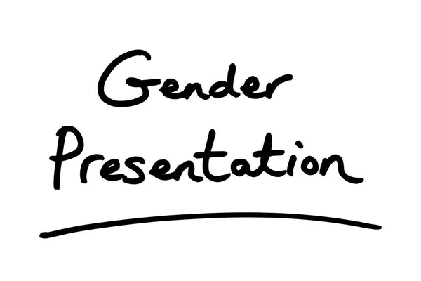 Der Begriff Gender Presentation Handgeschrieben Auf Weißem Hintergrund — Stockfoto