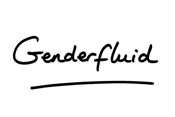 Término Genderfluid Escrito Mano Sobre Fondo Blanco — Foto de Stock