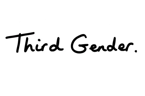 Üçüncü Cinsiyet Terimi Beyaz Arka Planda Elle Yazılmış — Stok fotoğraf