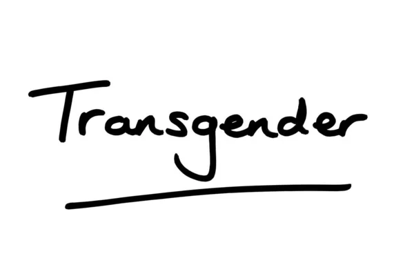 Termine Transgender Scritto Mano Sfondo Bianco — Foto Stock