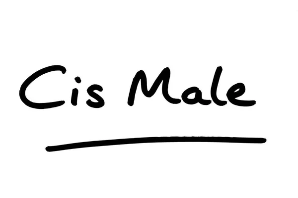 Термін Cis Male Рукописний Білому Тлі — стокове фото