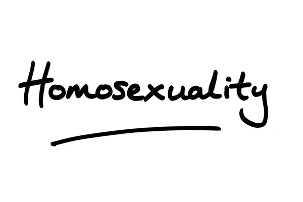 Termo Homossexualidade Escrito Mão Sobre Fundo Branco — Fotografia de Stock