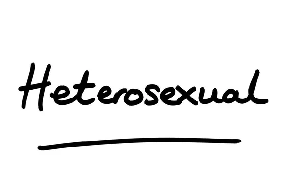 Termen Heterosexuell Handskriven Vit Bakgrund — Stockfoto