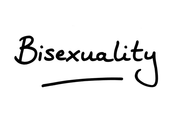 Term Biseksualiteit Handgeschreven Een Witte Achtergrond — Stockfoto