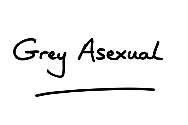 Termo Grey Asexual Escrito Mão Sobre Fundo Branco — Fotografia de Stock