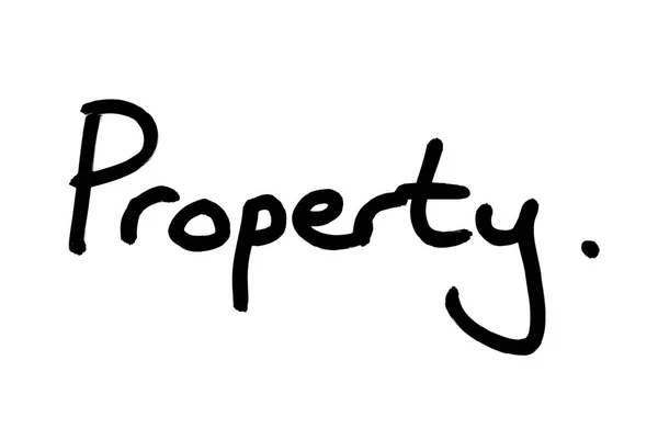 Das Wort Property Handgeschrieben Auf Weißem Hintergrund — Stockfoto
