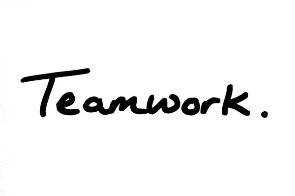 Word Teamwork Handwritten White Background — Stock Photo, Image