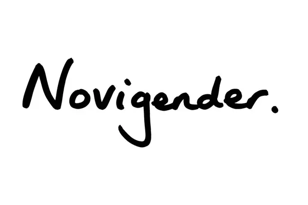 Termo Novigender Escrito Mão Sobre Fundo Branco — Fotografia de Stock